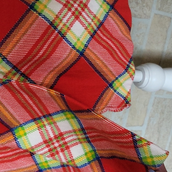 VINTAGE Plaid Coat Notched Rounded Collar 2 Button - Picture 6 of 14